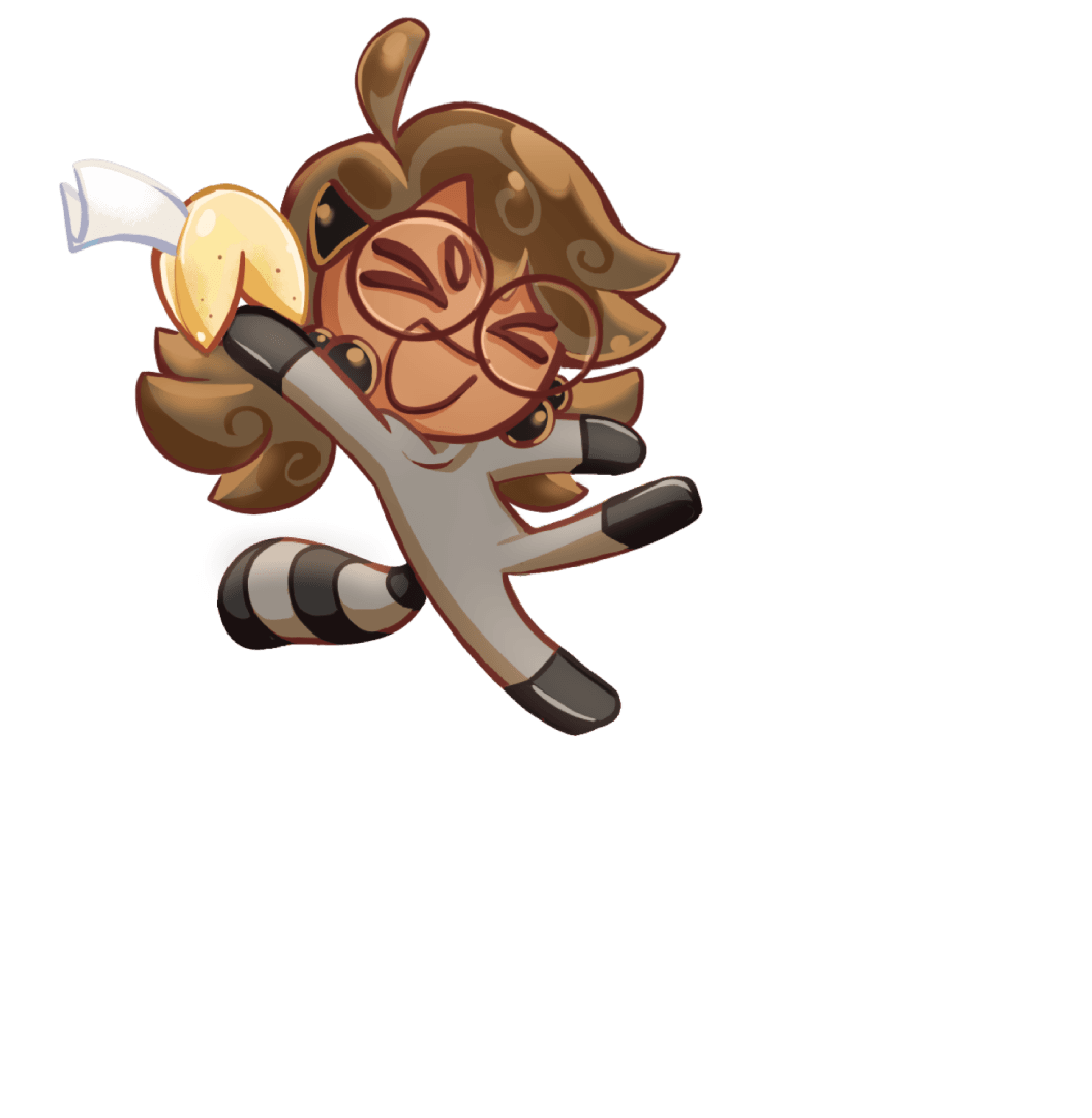 A cartoon illustration of an assortment of traditional vanilla fortune cookies. There are some crumbs from snacking. Paper fortunes are nestled among them, but their words of wisdom must be on the reverse side and are not visible.